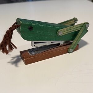 Vintage Anthropologie Grasshopper Shaped Green and Brown Stapler